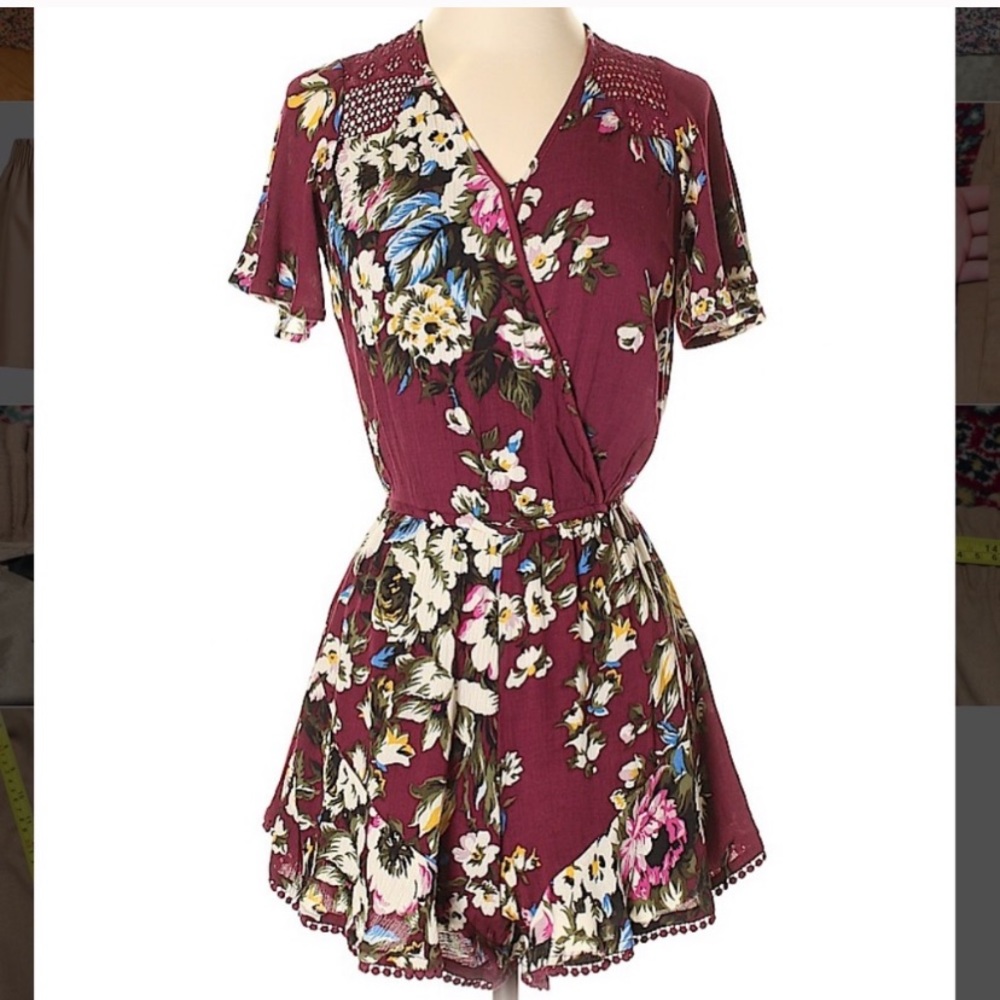 Xhileration target burgundy floral romper